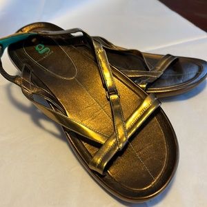 Gold Nike Lab G Series Sandals